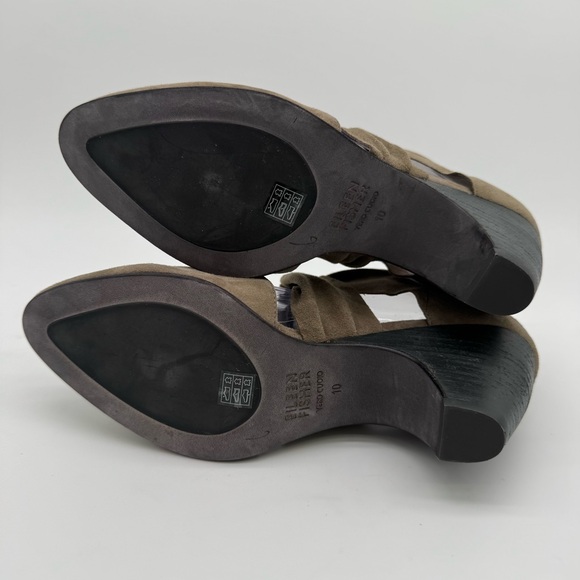 Eileen Fisher Taupe Suede Heeled Shoes - Picture 10 of 13
